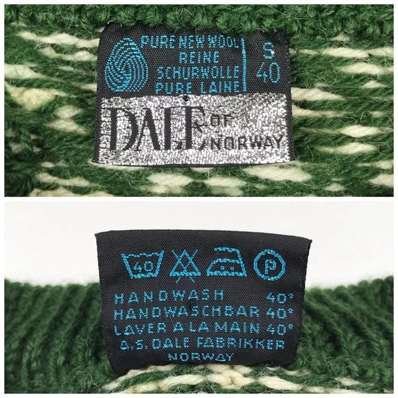 Vintage Dale Of Norway Unisex Wool Cardigan Sweater Sz 40 (Small) - Picture 7 of 13